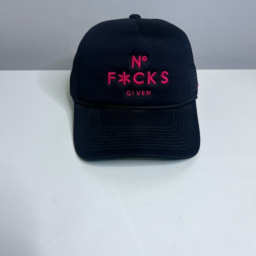 No F*cks Given Red and Black Trucker Hat